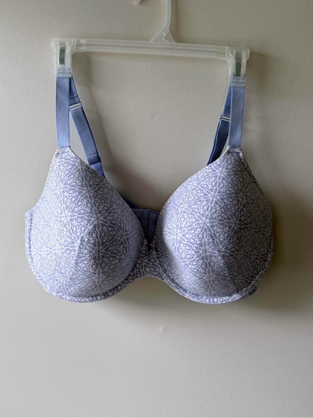 Cacique Light Blue Printed Full Coverage T-Shirt Bra